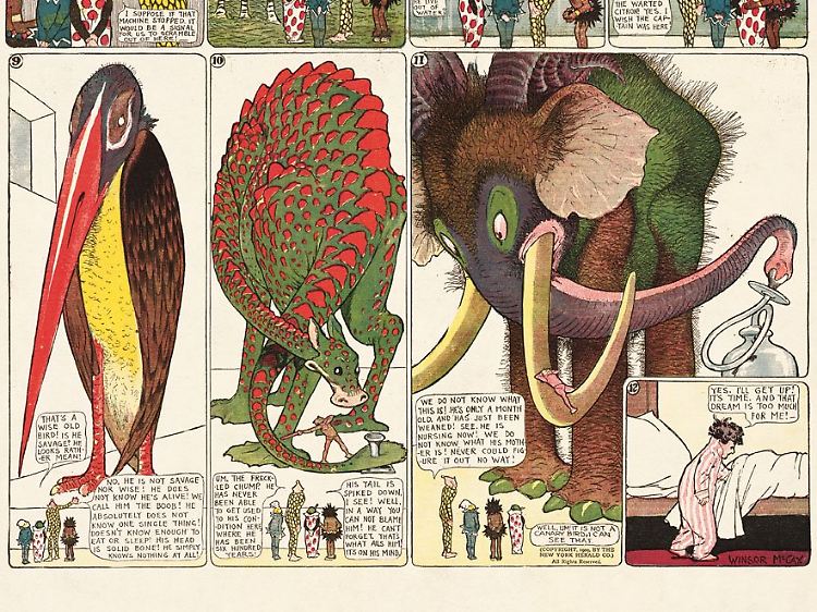 Little Nemo bereist nicht nur surreale Welten, sondern begegnet auch fantastischen Wesen. (The New York Herald, Sunday, July 31, 1910)