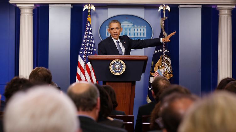 "Wir müssen das Embargo aufheben, das kontraproduktiv beim Erreichen der von uns verfolgten Ziele ist": US-Präsident Barack Obama vor der Presse im Weißen Haus.