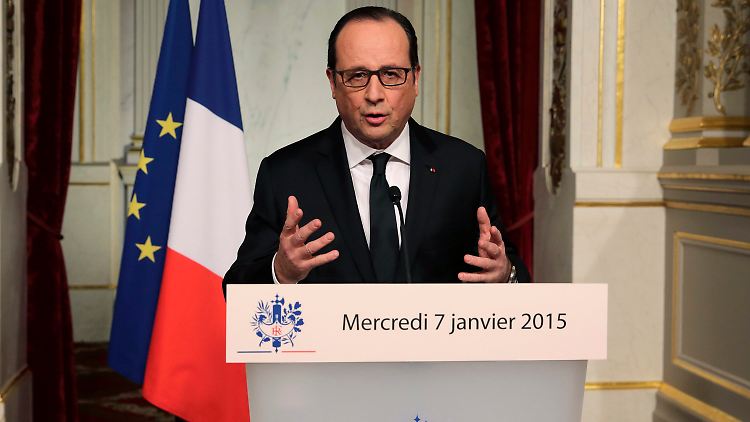 Hollande bei seiner fünfminütigen Ansprache.