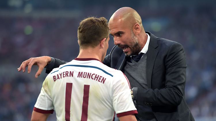Er passte offenbar nicht ins Team: Xherdan Shaqiri mit Bayern-Coach Guardiola.