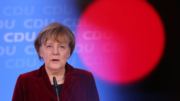 Merkel bei ihrer Rede in Hamburg.