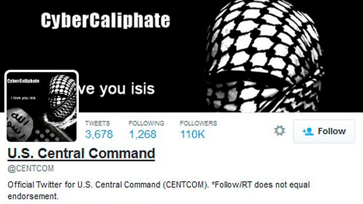 Die Twitter-Seite des US Central Command sieht üblicherweise anders aus.