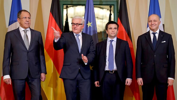Lawrow, Steinmeier, Klimkin und Fabius haben sich noch nicht einigen können.
