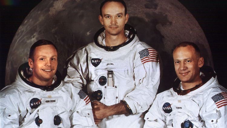 Die Besatzung von "Apollo 11", Neil Armstrong, Michael Collins und Edwin Aldrin (v.l.). Sie waren die ersten der insgesamt 24 US-Astronauten, die Ende der 60er- und Anfang der 70er-Jahre zum Mond flogen.