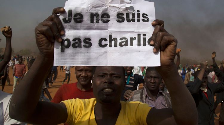 Er ist nicht Charlie: Demonstrant in Nigers Hauptstadt Niamey.