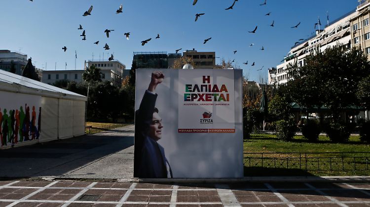 Starke Gesten in einem schwachen Land: Wahlwerbung des Links-Bündnisses Syriza in Athen.