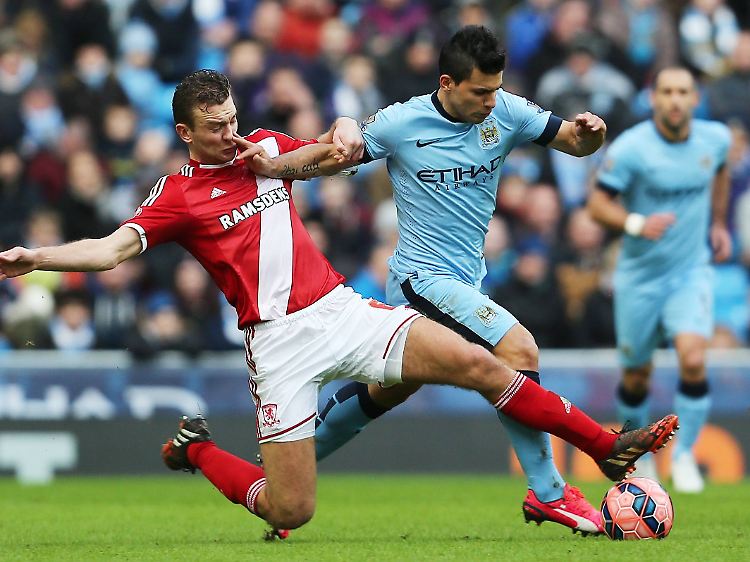 Für Sturmstar Sergio Agüero und Manchester City war gegen Zweitligist Middlesbrough Endstation.