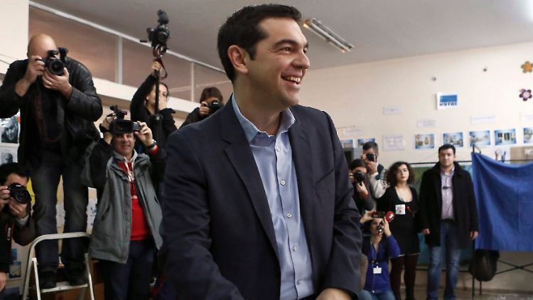 Alexis Tsipras zeigte sich bei der Stimmabgabe siegessicher.