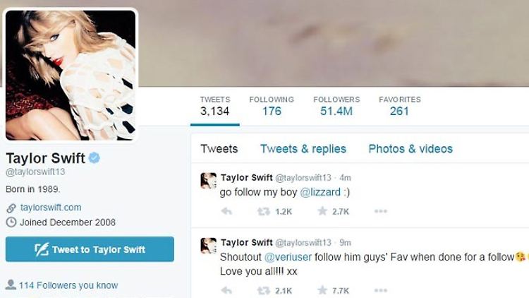 Die Hacker hatten mehrere Tweets unter Swifts Namen veröffentlicht.