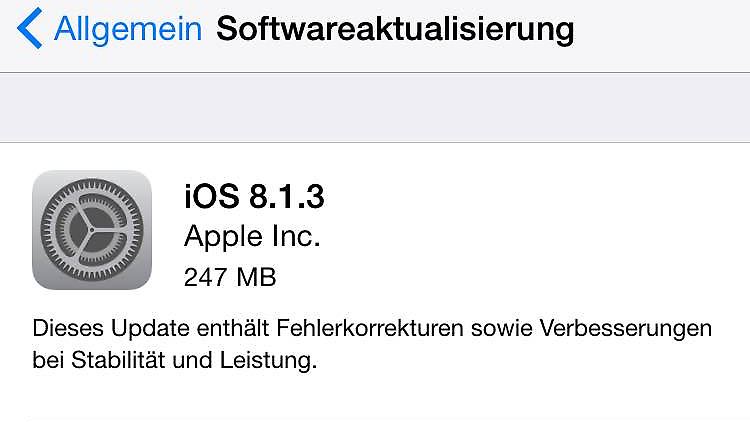Das vermutlich letzte kleine Update vor iOS 8.2 ist da.