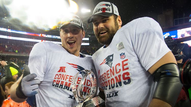 Sebastian Vollmer (r.) will als erster Deutscher den Super Bowl gewinnen.