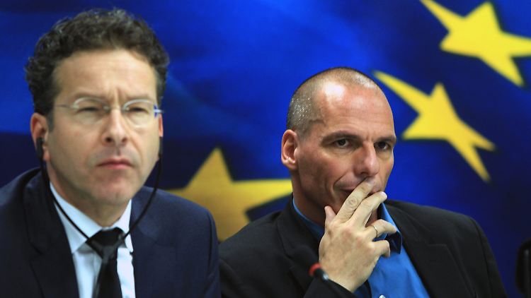 So sehen keine Partner aus: Dijsselbloem (l.) und Finanzminister Varoufakis.