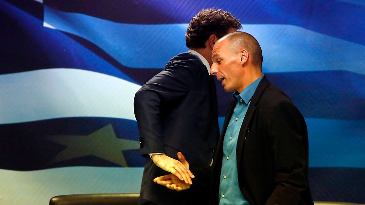 Keine Zusammenarbeit mit der Troika - Griechenlands Finanzminister Yanis Varoufakis erteils Eurogruppen-Chef Jeroen Dijsselbloem eine Abfuhr.