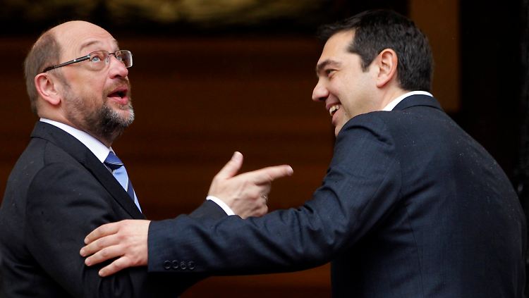 Martin Schulz hat schon kurz nach Alexis Tsipras' Amstantritt in Athen vorbeigeschaut.