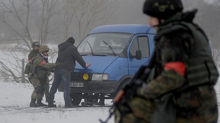 An einem Kontrollpunkt der ukrainischen Armee in der Nähe von Luhansk.