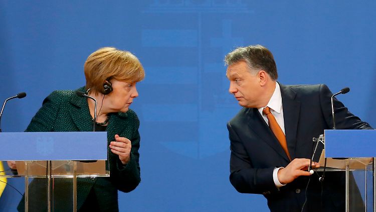 Merkel und Orban äußerten sich betont sachlich bei der gemeinsamen Pressekonferenz.