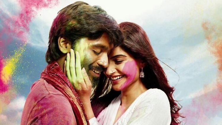 Auf dem Filmplakat zu "Raanjhanaa" posieren Kundan und Zoya innig vereint, dabei liebt Zoya einen Anderen.