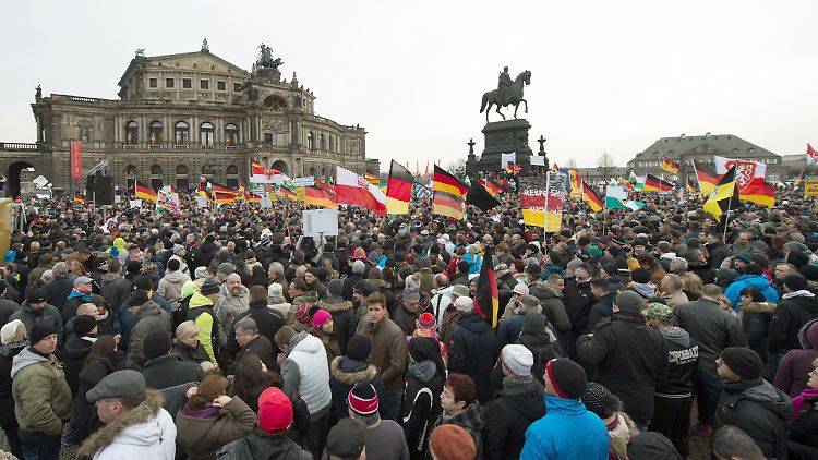 Die Wissenschaftler befragten Menschen auf drei Kundgebungen von Pegida.