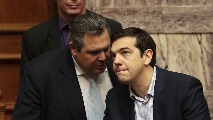 Verteidigungsminister Panos Kammenos (li.) und Regierungschef Alexis Tsipras.