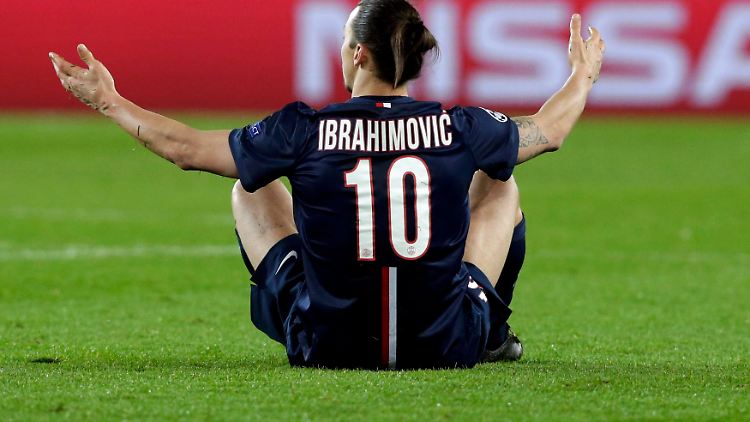 PSG-Sturmstar Zlatan Ibrahimovic blieb beim 1:1 gegen Chelsea ohne Tor.