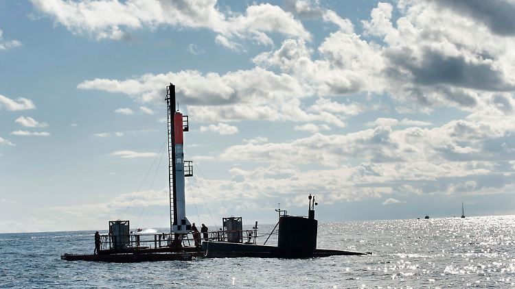 Die Startrampe der Discount-Rakete in der Ostsee vor Bornholm. 