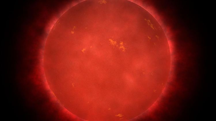 Nasa-Darstellung eines roten Zwerges.