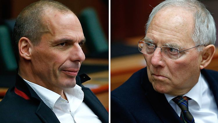 Varoufakis (l.) hat bestenfalls vier Monate Zeit gewonnen. Schäuble (r.) sieht die Probleme noch lange nicht gelöst.