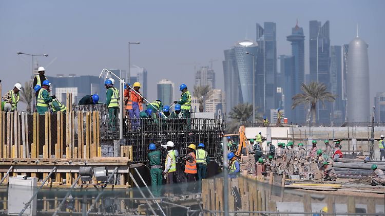 Schuften für einen Hungerlohn: Bauarbeiter in Katars Haupstadt Doha.