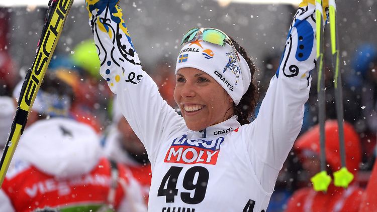 Hier strahlt die Siegerin: Charlotte Kalla.