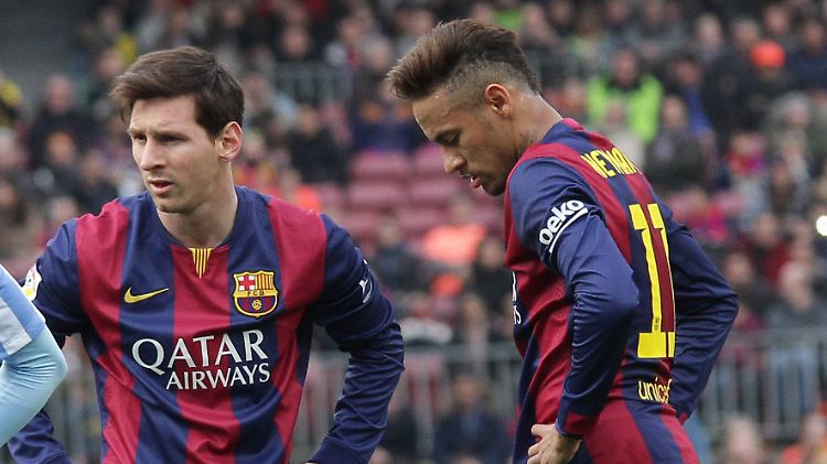 Den katalanischen Offensivzauberern Lionel Messi und Neymar (r.) fehlte es gegen Malaga an Magie.