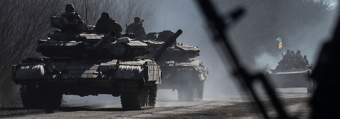 Ukrainische Panzerbewegung im Osten des Landes. 
