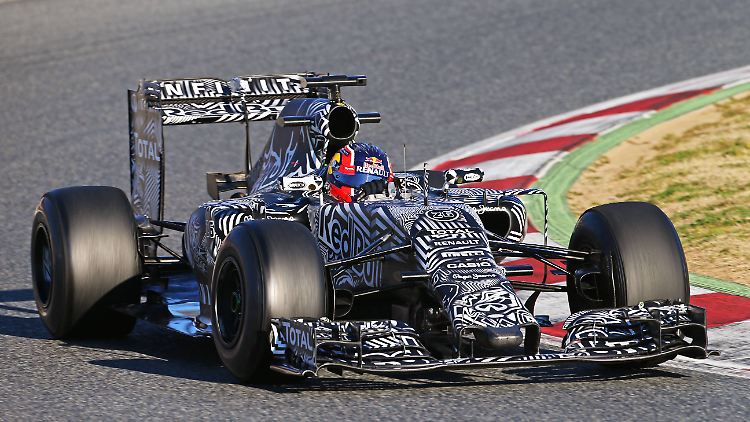 Nicht wirklich augenfreundlich, aber gerade deshalb wirksam: der Tarnlook von Red Bull während der Formel-1-Tests.