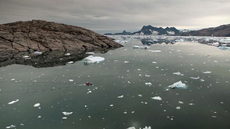 Luftaufnahme des Kangerdlusgssuaq-Fjordes in Ost-Grönland.