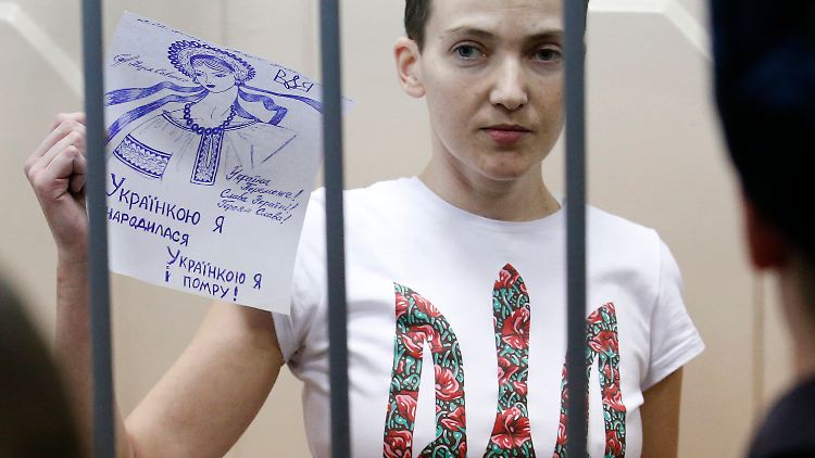 Sawtschenko am 10. Februar in einem Moskauer Gericht