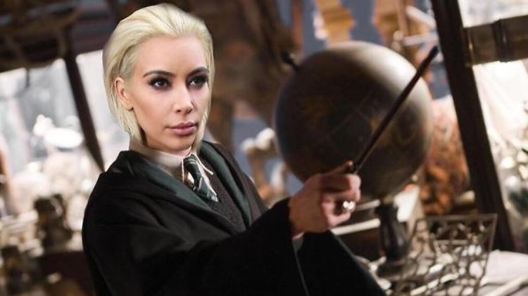 Kim Kardashian ist jetzt platinblond - und sieht ein bisschen aus wie Draco Malfoy aus "Harry Potter".
