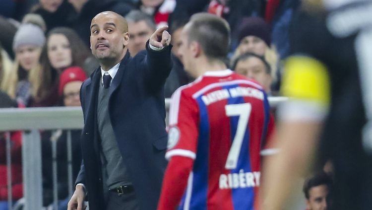 Obacht, Freundchen! Trainer Josep Guariola und sein Spieler Franck Ribéry.