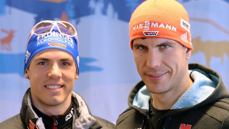 "Das trägt zu der guten Stimmung bei": Simon Schempp, links, und Arnd Peiffer.