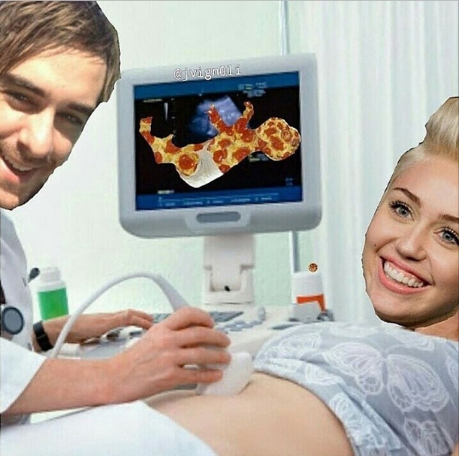 Miley Cyrus ist verliebt. Nein, nicht in den hier, das ist ihr Assistent. Und sie ist ganz offensichtlich auch nicht schwanger ...