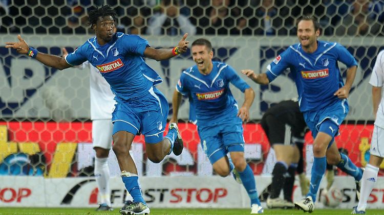 Hoffenheims Vorsah freut sich über seinen Treffer zum 1:0.