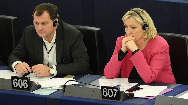 Parteichefin Marine Le Pen sitzt selbst im EU-Parlament - eine Institution, die ihre Partei bekämpft.