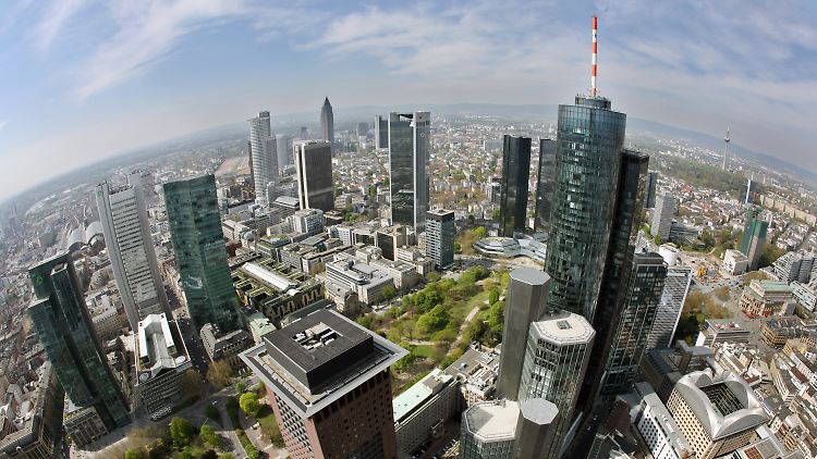Blick auf das Frankfurter Bankenviertel.