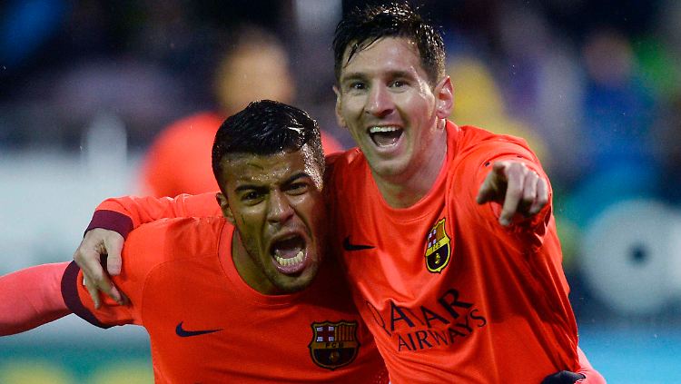 "Unersättlich": Lionel Messi, rechts, mit dem Kollegen Rafael Alcantara.