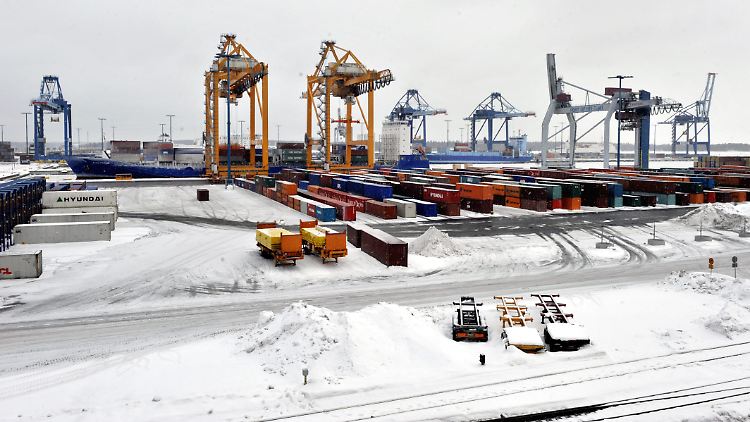 Hier war schon mal mehr los: Der Containerhafen von Helsinki (Archivbild).