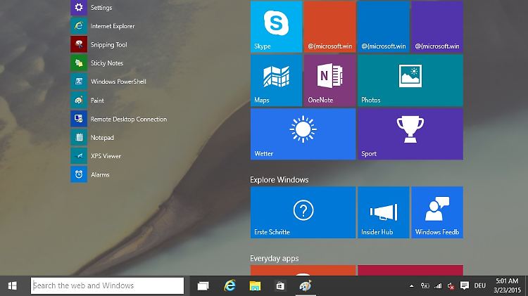 Das transparente Startmenü des Preview-Build 10041 sieht bereits gut aus, Windows 10 ist aber noch lange nicht alltagstauglich.