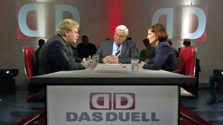 Zu Gast bei Heiner Bremer: Elmar Brok (l.) und Katja Kipping (r.)