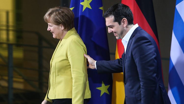 Merkel und Tsipras sprachen knapp anderthalb Stunden hinter verschlossenen Türen. 