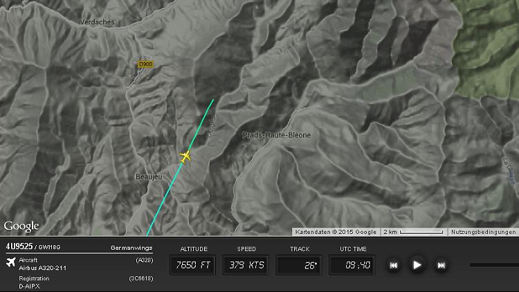 Screenshot von flightradar24.com