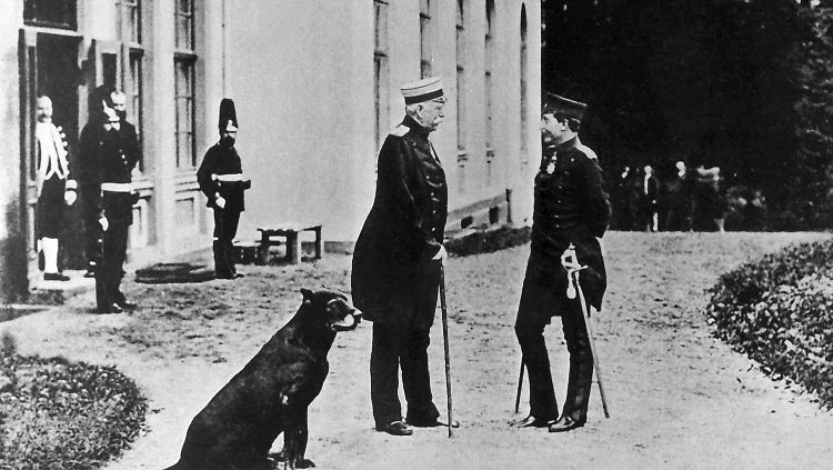 Otto von Bismarck und Kaiser Wilhelm II. 1888 in Friedrichsruh bei Hamburg.