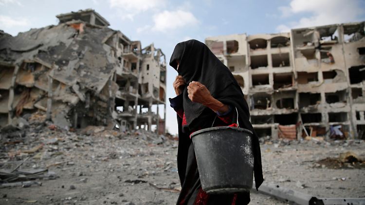Zerstörte Häuser im Gazastreifen nach dem Krieg.
