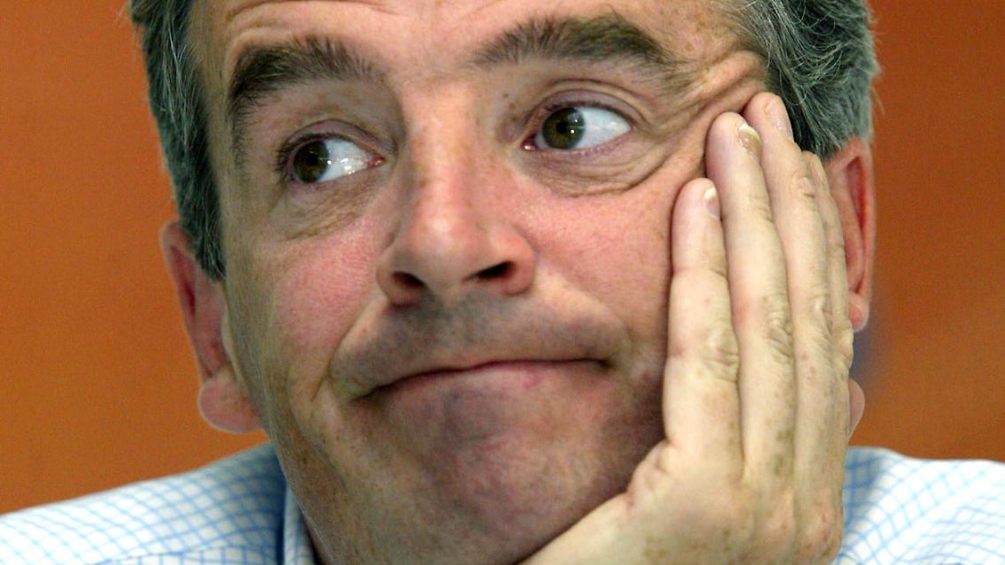 Ryanair-Chef O'Leary erntet mit seinen Sparvorschlägen auch schon einmal "humorvollen" Protest.